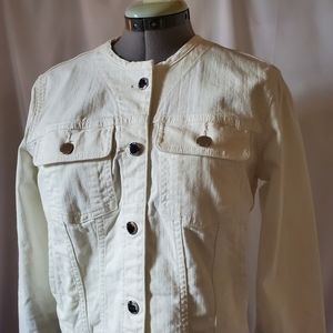 Lauren Ralph Lauren Large White Denim Jean Jacket
